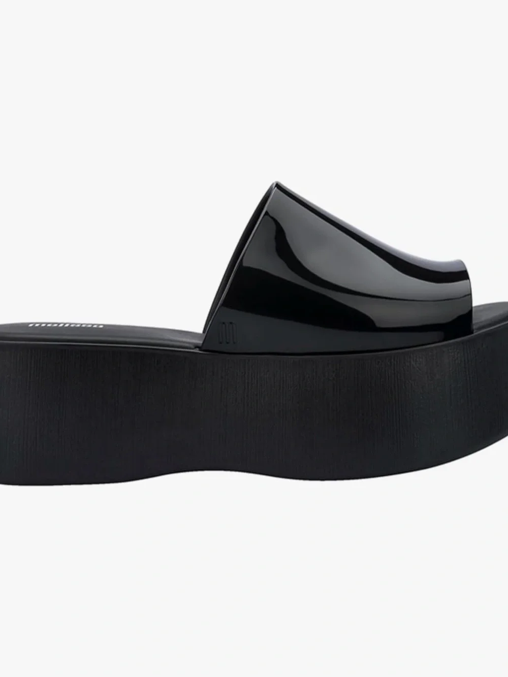 Melissa Black Glossy Platform Slide Sandals